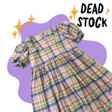 Load image into Gallery viewer, Neon Check Puff Sleeve