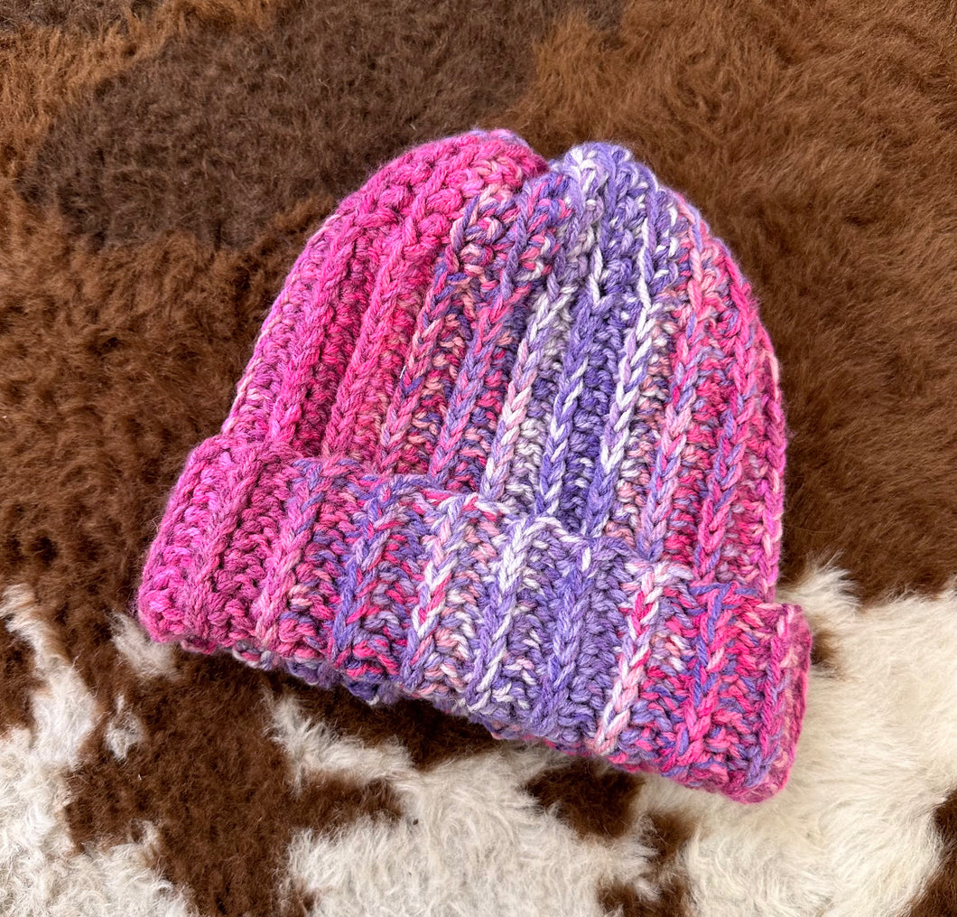 Pink/Purple Crochet Beanie