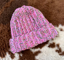 Load image into Gallery viewer, Pink Mix Crochet Beanie
