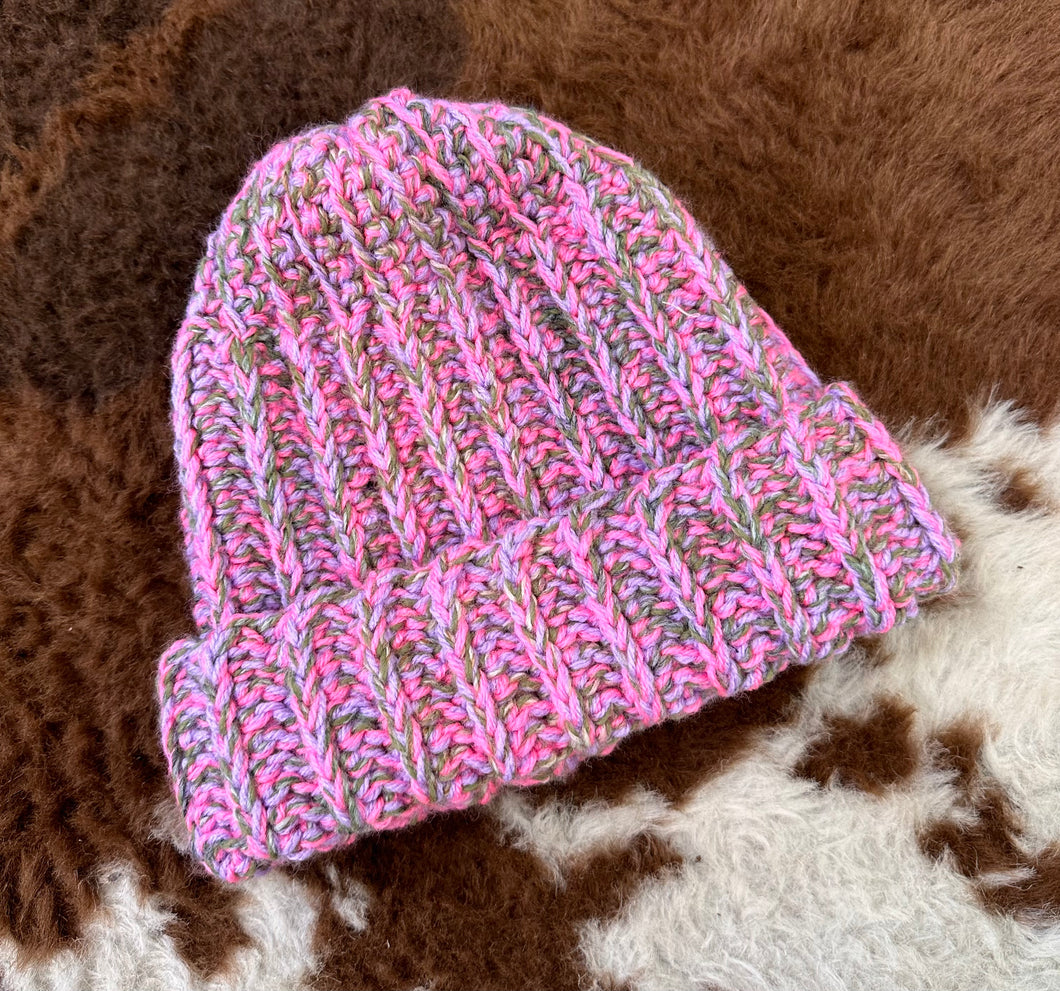 Pink Mix Crochet Beanie