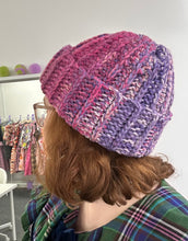 Load image into Gallery viewer, Pink/Purple Crochet Beanie
