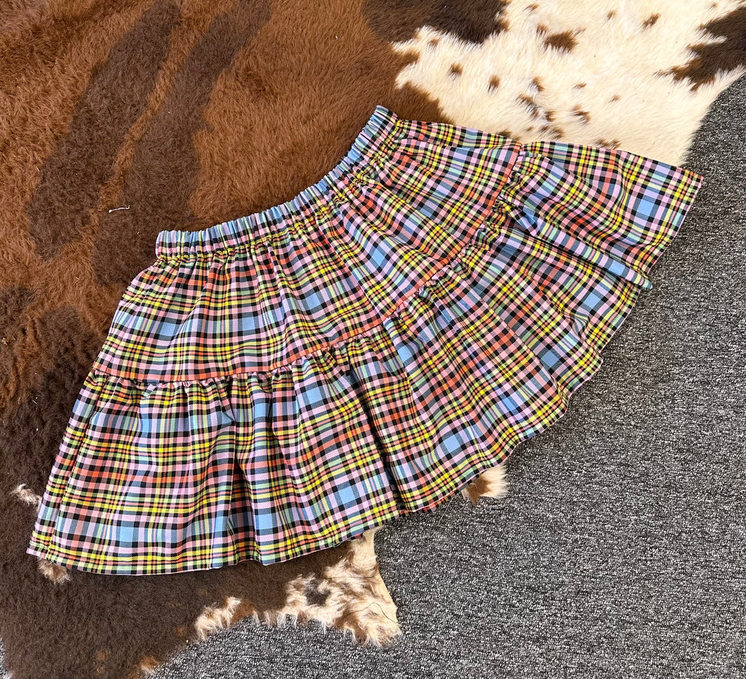 Multi Tartan Skirt -Size 14