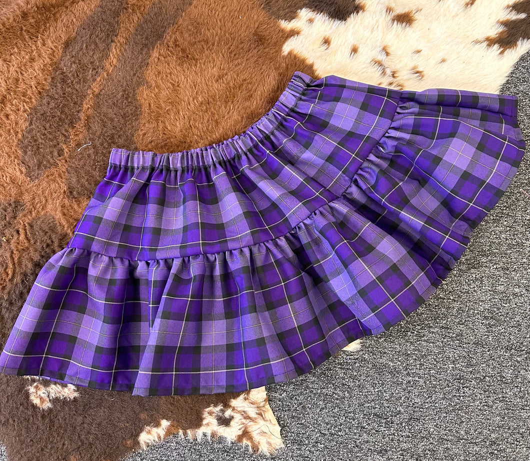 Purple Tartan Skirt -Size 18