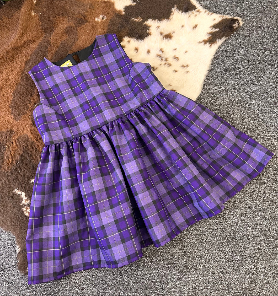 Purple Tartan Mini Dress - Size 16